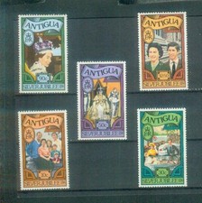 Kompletter Satz Briefmarken aus Britisch Antigua, MI 153-157von 1977, postfrisch