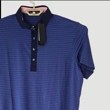 Greyson XL Golf Polo Shirt Purple Blue Green Striped Wolf Logo Sportswear