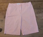 Talbots Chino Shorts Womens 8 Pink Stretch Flat Front Walking Trouser Preppy