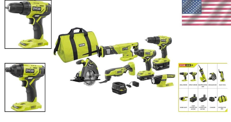 Complete RYOBI 18V Lithium-Ion Tool Set: 6 Essential Tools for Every Project - Image 2 of 4