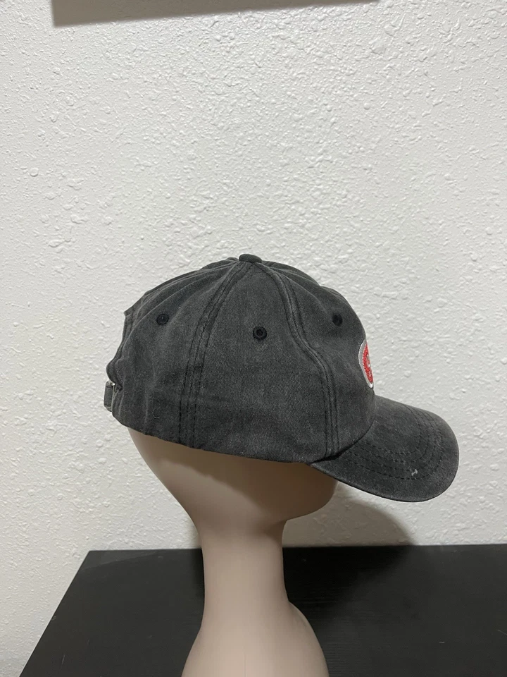 Stussy Our Legacy Workshop Strapback Hat Washed Black, Red Logo Adjustable Cap - Image 4 of 4