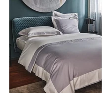 FRETTE FLYING DUVET QUEEN DUVET COVER LIGHT SKY BLUE/ MILK SILVER COTTON