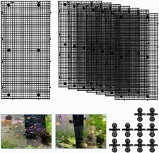 8pcs Fish Tank Divider with 10 pcs Suction Cups DIY Adjustable Aquarium black