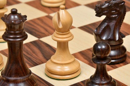 Professional Series Tournament Staunton Chess Pieces Indian Rosewood & Boxwood - Picture 7 of 9