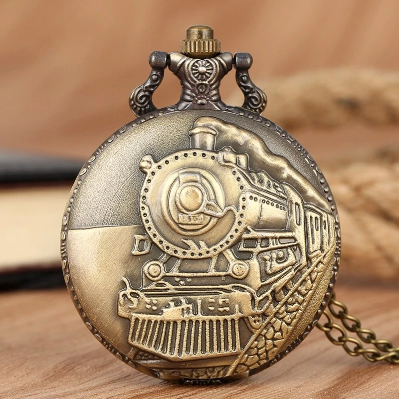 Steampunk Vintage Style Pocket Watch Train/Truck/Motorcycle/Car Series Watches - Image 4 of 4