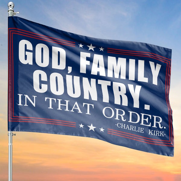 God Family Country Charlie Kirk Flag Republican, Justice Charlie Kirk Flag Decor