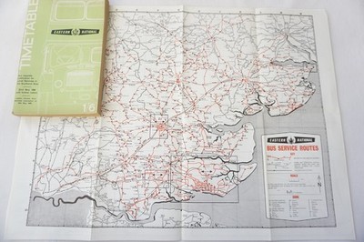 Mai 1966 Eastern National Bus Fahrplan & Karte