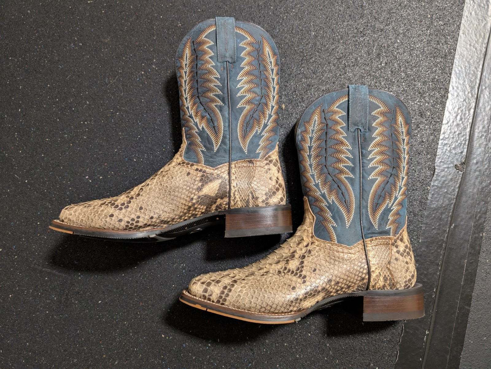 Dan Post Python Snakeskin Cowboy Boots Templeton … - image 1
