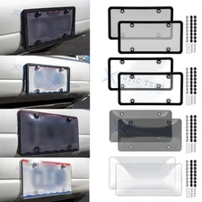 Rust-Proof Pack Transparent License Plate Cover Standard US Frame w/Screws Caps
