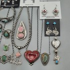 Sterling Navajo Jewelry Lot Turquoise Spiny Conch 16pc Native American Southwest — photo 3