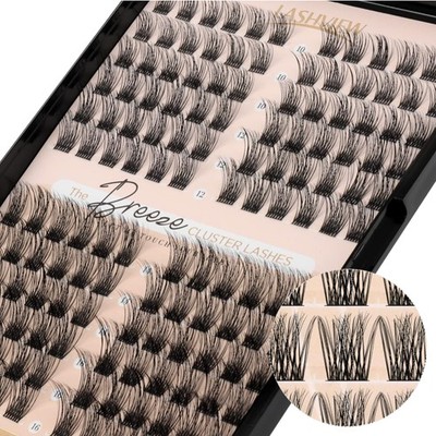 Wimpern Cluster Extensions Volumen Wiederverwendbar Dünnes Band Soft 144 Stück