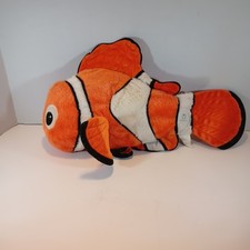 Finding Nemo Clown Fish Plush Orange White Black Bean Bag 18" Disney Store