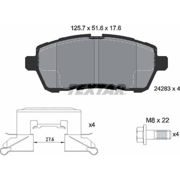 Textar 2428302 Bremsbelagsatz FüR Ford Mazda Fiesta 2 CB1 CCN DE DH-image
