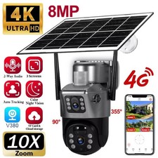 Solar Panel 4G LTE Security Camera Outdoor Wireless Battery CCTV Night Vision