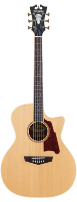 D'Angelico Premier Gramercy Solid Top Electric Acoustic Guitar - Natural Finish