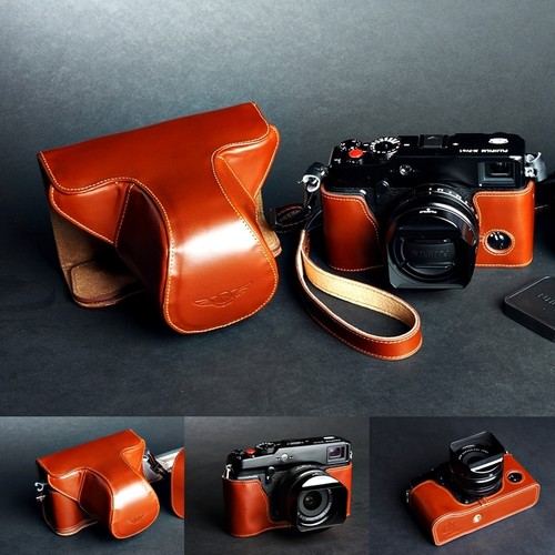 Hecho a mano Retro Cuero Real Cámara Funda Bolso Cubierta para FUJIFILM X-Pro1 Marrón - Imagen 9 de 9