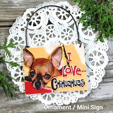 CHIHUAHUA DOG DECOR Gift Everyday Decor New USA Mini Sign Wood Ornament