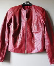 Vs2 By Vakko Size S Beautiful Red Lamb Leather Jacket Women's Nwot