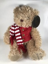 FAO Schwarz Plush Teddy Bear 2018 Red Vest Scarf 11  Sitting With Tag