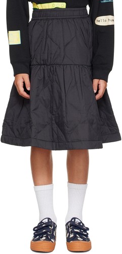 MOLO BETTE SKIRT GIRL'S 11 12 BLACK QUILTED PADDED MIDI PULL ON ELASTIC WAIST