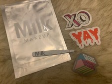 NEW Milk Makeup Cosmetic Precision Metal Tweezers  3 Sticker Pack Lot