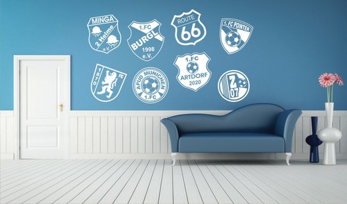 Individuell Verein Wappen Logo Fussball Club Sport Mannschaft Fan WandtattooA034 - Bild 3 von 10