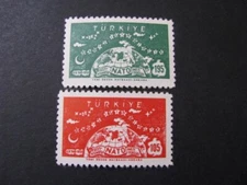 Turkey Stamp Set Scott # 436-437 Never Hinged Unused