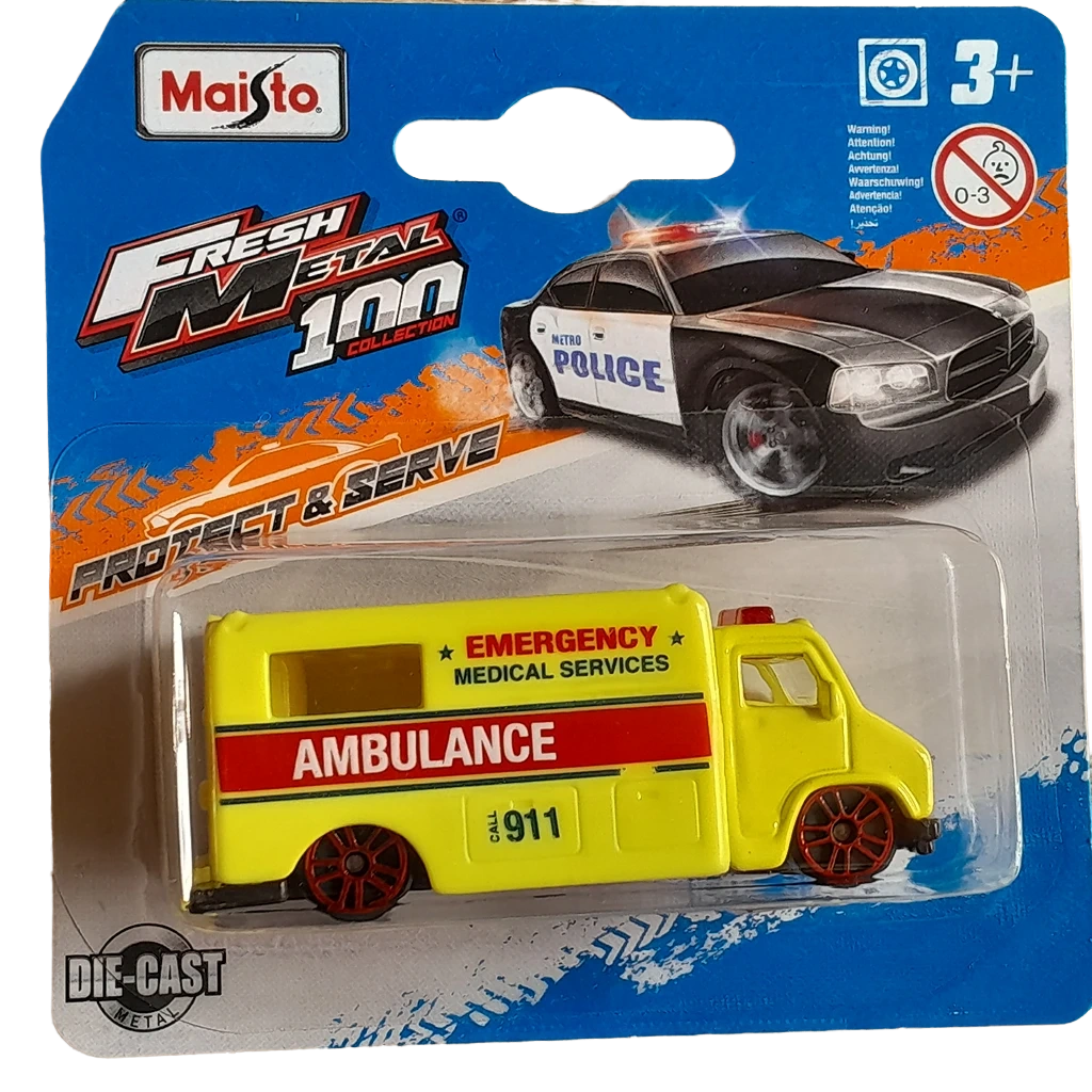 Maisto Ambulance Emergency Yellow 1:64 Scale 3 Inch Toy