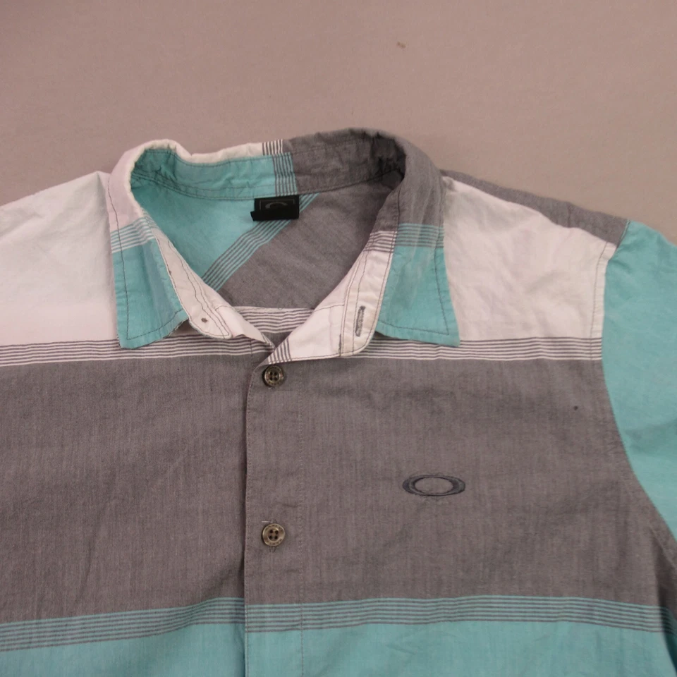 Oakley Shirt Mens Large Short Sleeve Stripes Button Front Outdoor - Image 2 of 4