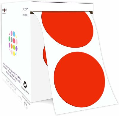 2  Color Coding Labels Stickers,500 per Roll Round Permanent Adhesive Circle ...