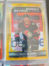 2021-22 OPC Platinum Marquee Rookies Seismic Gold #256 Olle Alsing 14/50