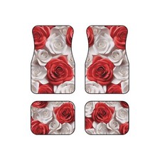 Custom Roses Car Mats, Floral Auto Floor Mats, Personalized Rose Design Vehicle