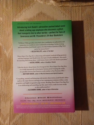 Please Report Your Bug Here By Josh Riedel ARC Uncorrected Proof 2023 Paperback - Picture 2 of 3