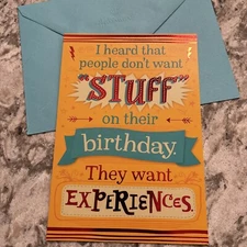 Birthday Very Funny Experiences 🤣 5”x7” Hallmark Greeting Card