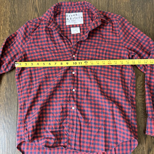 Frank and Eileen “Eileen” shirt Red Blue Check Size XS Button Up Shirt Pocket - Picture 5 of 8