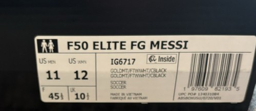 Adidas F50 Elite Fg Messi Triunfo Dorado se le SZ 11 mercurial magista cr7 r9 - Picture 6 of 6