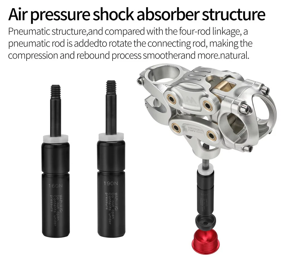 Manillar premium amortiguador Five-Link suspensión neumática MTB/carretera/grava Foto 4 de 4