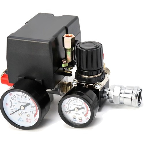 High-Accuracy 90-120PSI Pressure Regulator with Durable Control Valve & Gauge