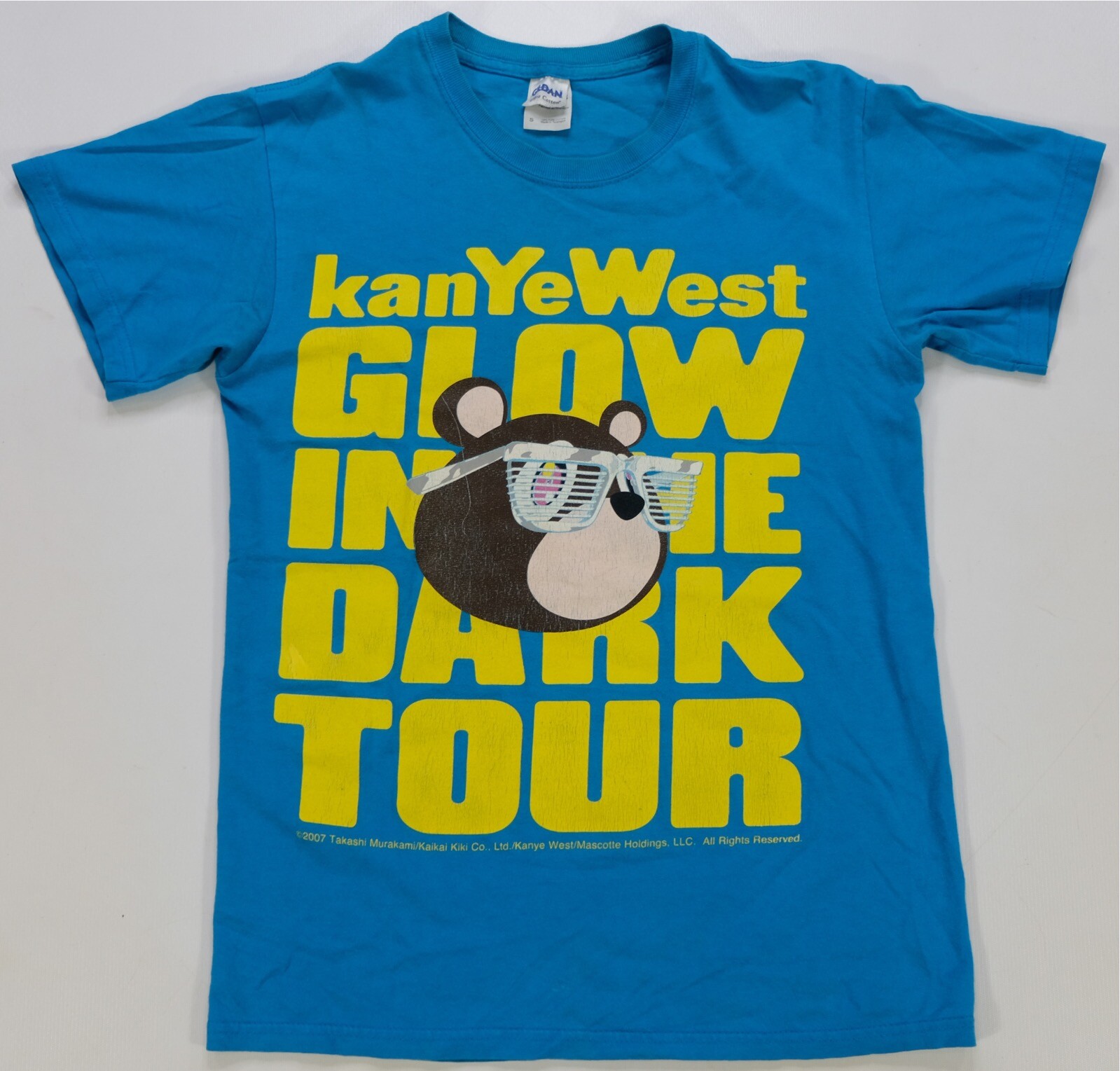 Rare Vintage Kanye West Glow In The Dark 2007 Graduation Tour T Shirt 2000s SZ S