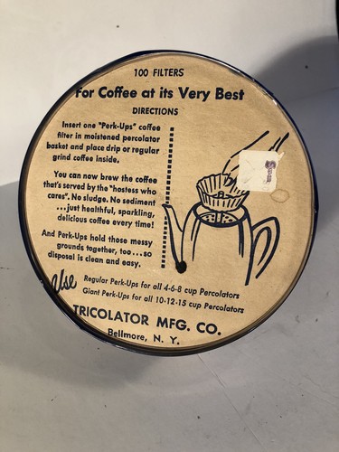 VINTAGE GIANT PERK-UPS COFFEE FILTERS Percolator Tricolator - Picture 2 of 3