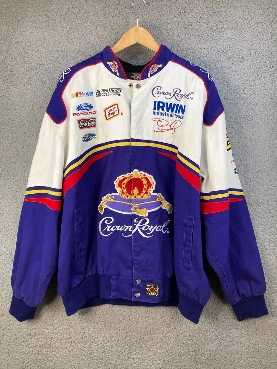 Vintage Nascar Racing Jacket Crown Royal JH Design Embroidered Patch 3XL