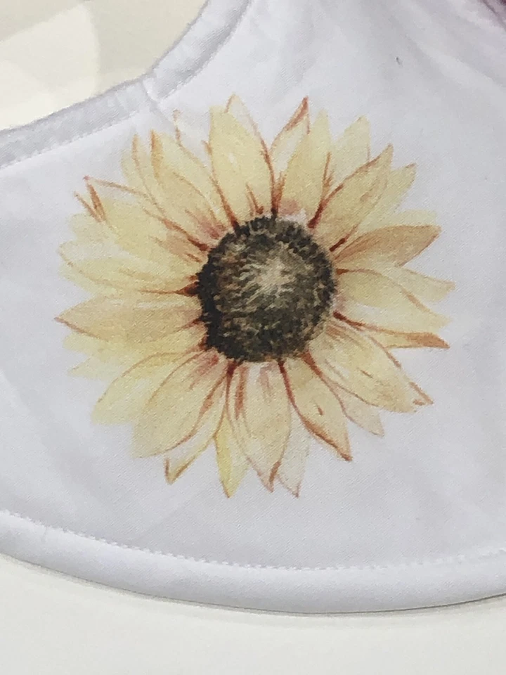 Baby Bib Handmade bandana  Cotton /Bamboo  Babies & Shower Gift Sunflower Girl - image 2 of 4