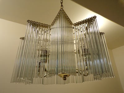 Vintage Glass Rod Swizzle Stick Hanging Ceiling Chandelier Light Fixture 309 Ebay