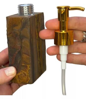 Jabonera Cristal En Bruto Ba ±o Cocina Dispenser Ojo De Tigre