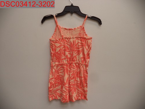 NWOT - Old Navy Girls Peach Palm Romper, Size S (6/7) Pit to Pit 13" Lenght 23" - Picture 2 of 6