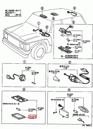 Genuine Hilux LN109 LN108 LN107 LN106 LN105 Interior Dome Light Lamp Lens Middle - Picture 11 of 20