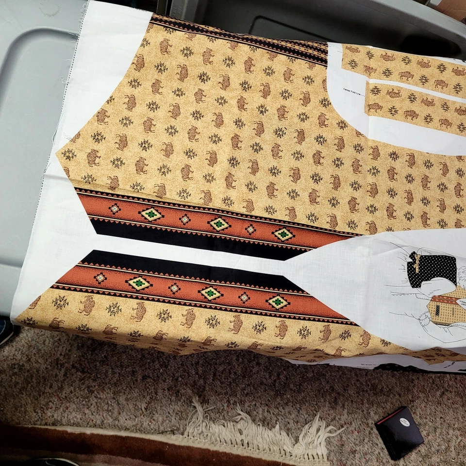 Vintage Printed Cut and Sew Adult Vest Pattern L To XXL Rodeo wear Costume - Image 2 of 4