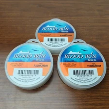 Blood Run Fluorocarbon Leader 200 Yds - 15lb - Lot Of (3) Spools - FREE SHIP! 