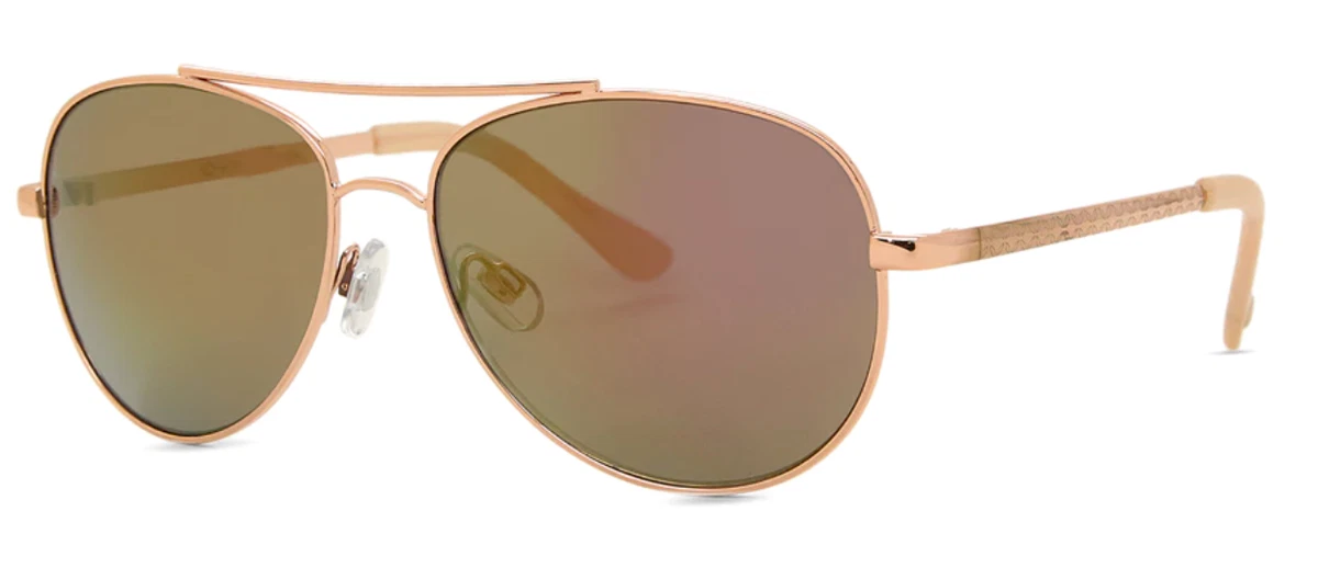 Oscar de la Renta Round Metal Aviator Gold Tone Sunglasses Brown Lenses oscar-de-la-renta-sunglasses-  main image 3