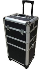 3 in 1 Aluminum Professional Rolling Cosmetic Makeup Train Case Free Shipping
